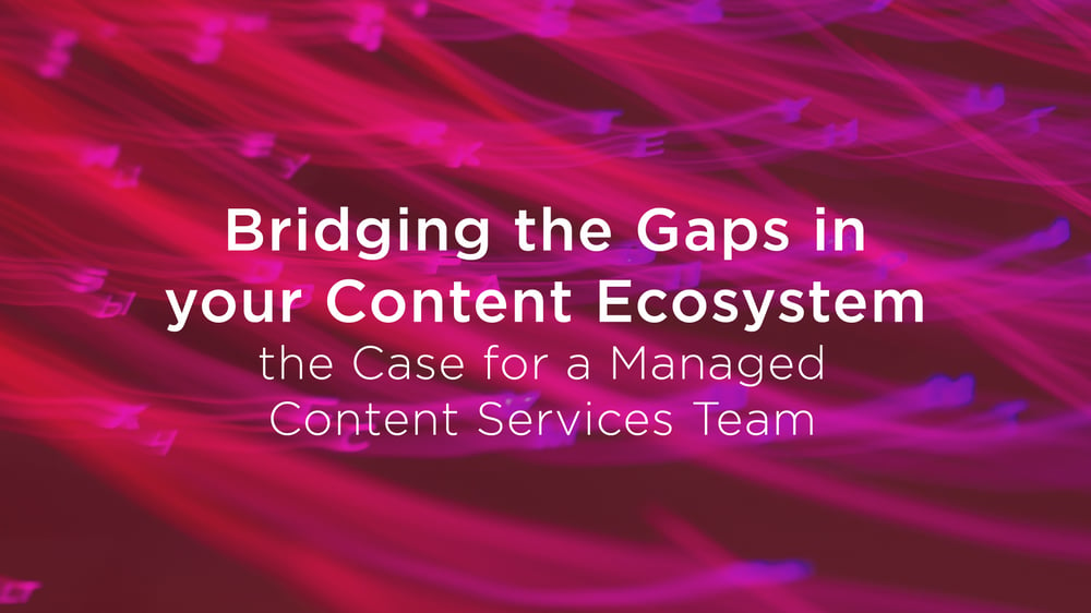 Bridging the Gaps in your Content Ecosystem: the Case for a Managed Content Services Team  Cover